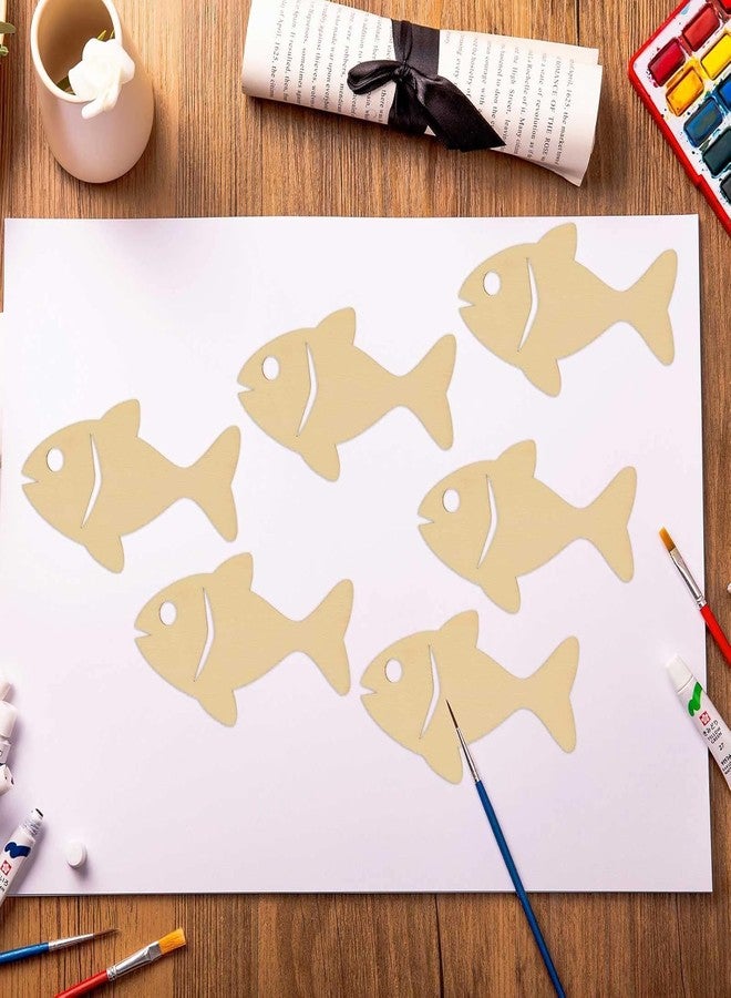 Curious Button Set of 12 pcs Wood Fish Cutouts Unfinished Wooden Fish Hanging Ornaments DIY Fish Craft Gift Tags for Thanksgiving Christmas Home Party Decoration Craft Project. - Image 4